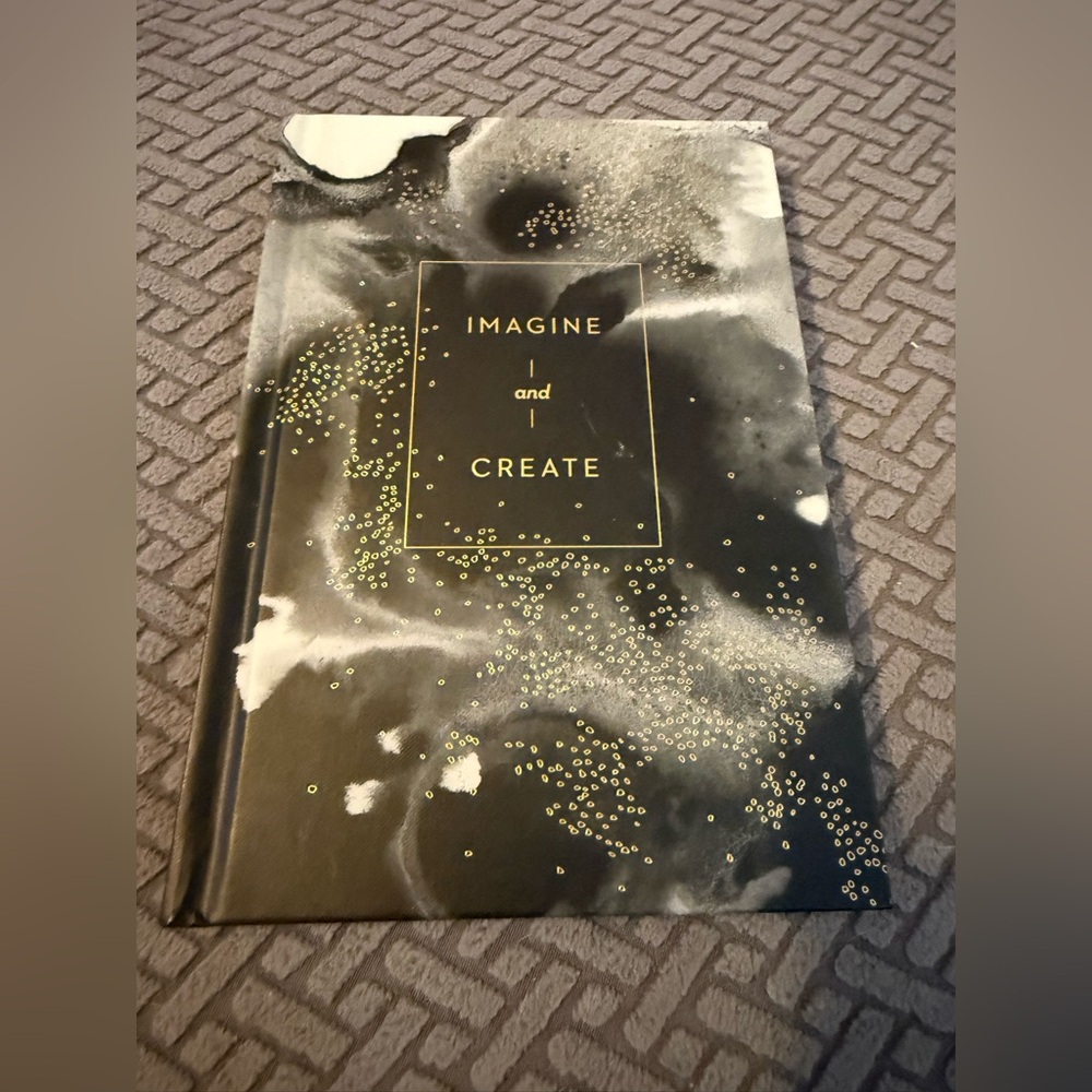 Black, White and Gold Lined Notebook